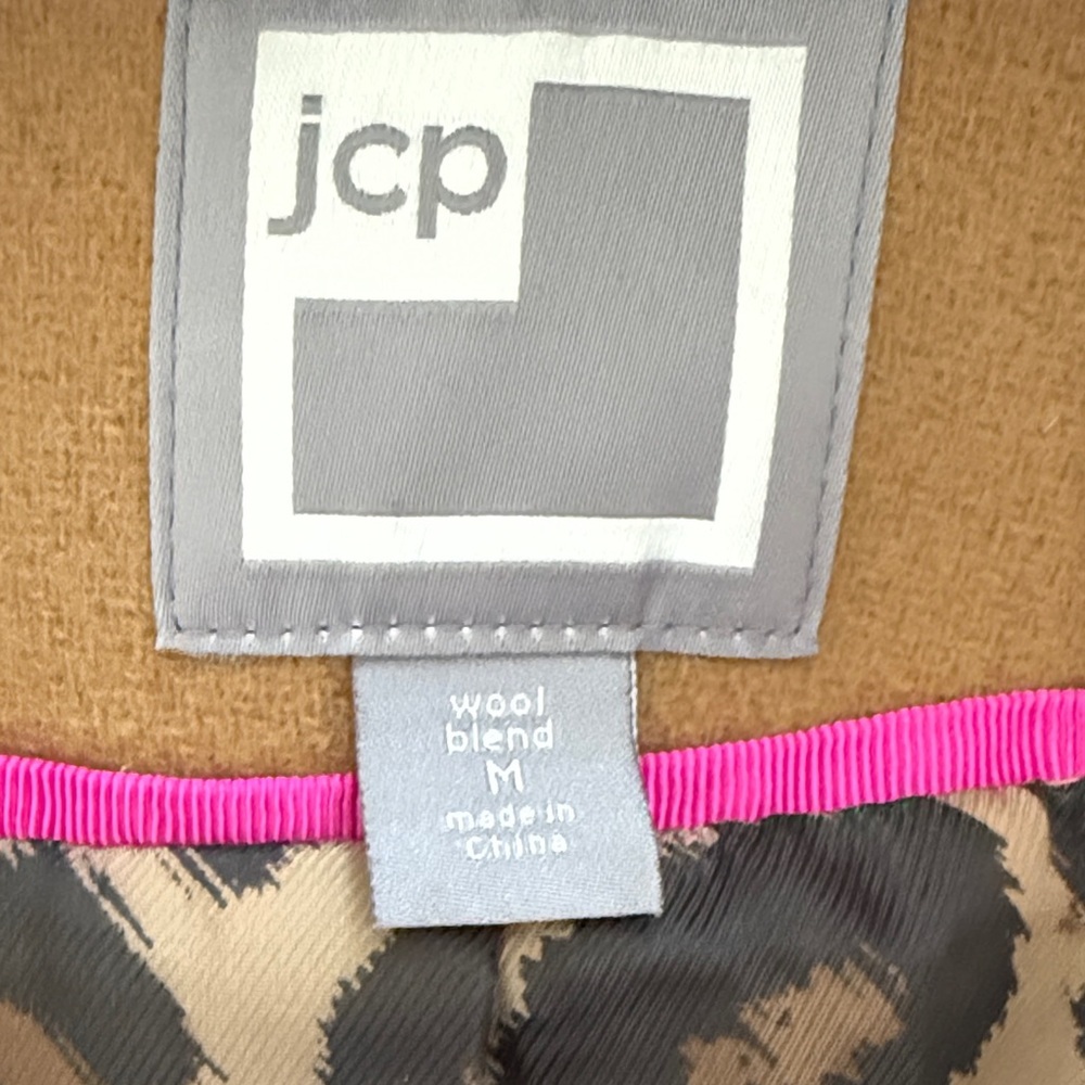 JCPenney Women's Camel Double-Breasted Peacoat - Picture 7 of 7